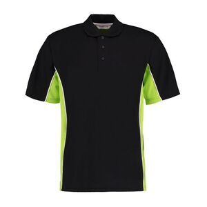 GAMEGEAR Mens Track Polycotton Pique Polo Shirt / Black/Lime
